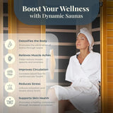 2-Person Low EMF FAR Infrared Sauna with Red Light Therapy & Bluetooth Speakers | Personal Indoor Dry Heat Sauna for