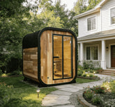 This outdoor sauna room accommodates 1-2 people, is made of redwood, is waterproof, and is suitable for courtyards and villas.