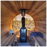 Fas Sauna Solid Wood Garden Panoramic Barrel Outdoor Sauna with Wood Stove