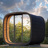 Modern Outdoor Steam Sauna Room Solid Wood Spruce/Red Cedar Cube Sauna 4-6 People Suitable for Villa Garden