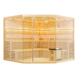HELIUS New Recommended Indoor Large Size Steam Room Luxury Family Steam Sauna Room With Electric Sauna Stove