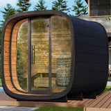 Modern Outdoor Steam Sauna Room Solid Wood Spruce/Red Cedar Cube Sauna 4-6 People Suitable for Villa Garden