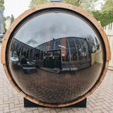Fas Sauna Solid Wood Garden Panoramic Barrel Outdoor Sauna with Wood Stove