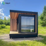 Customized Popular Outdoor Mobile Sauna Room 4-8 People Electric+Wood Stove Combo Shower Solid Wood Factory