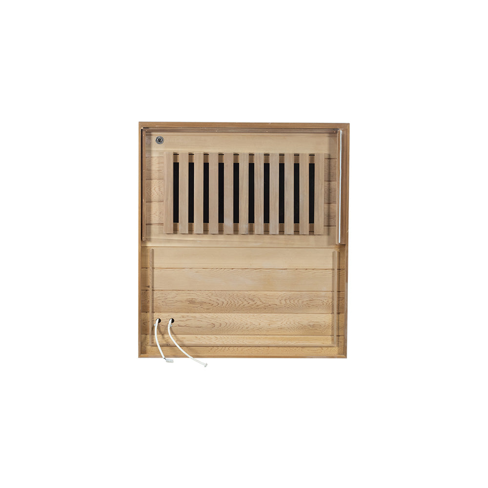 Wizzisaunas 909MRX — Outdoor Barrel Sauna in Red Cedar (Right Door)
