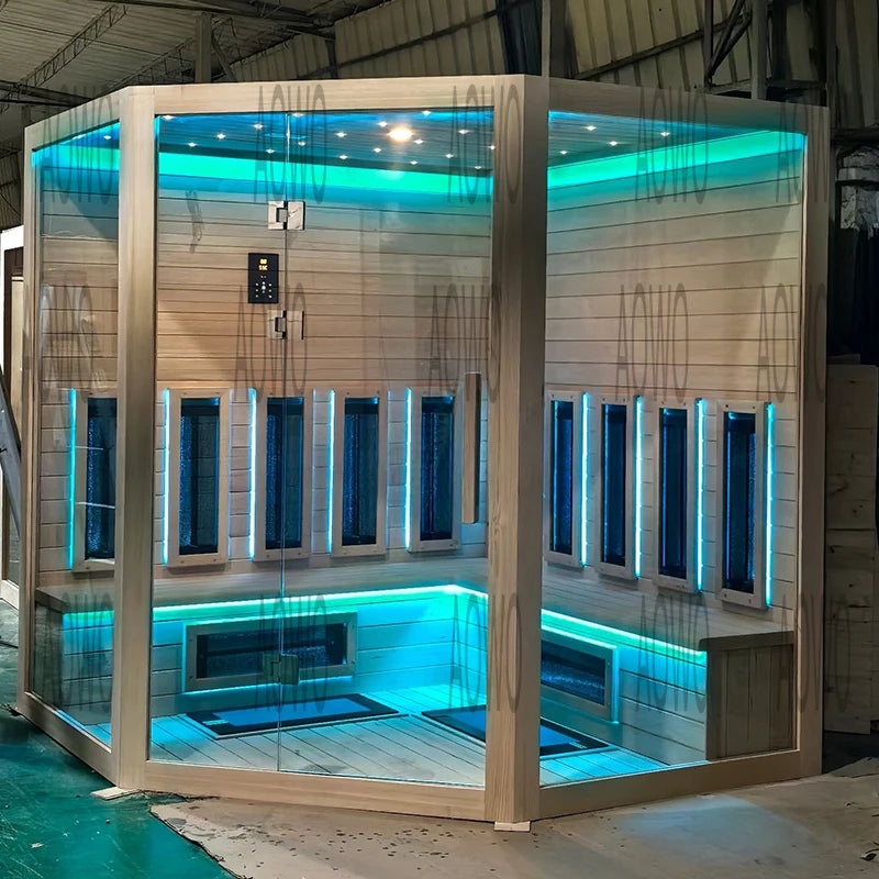4-Person Outdoor Infrared & Steam Sauna with Salt Therapy — Seaview Design