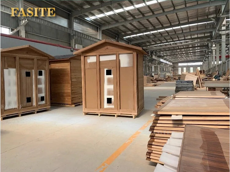 Luxury portable red cedar material outdoor freestanding wooden sauna room at a good price
