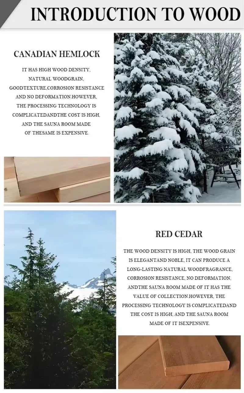 Customized Popular Outdoor Mobile Sauna Room 4-8 People Electric+Wood Stove Combo Shower Solid Wood Factory