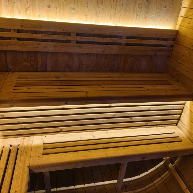 Modern Outdoor Steam Sauna Room Solid Wood Spruce/Red Cedar Cube Sauna 4-6 People Suitable for Villa Garden
