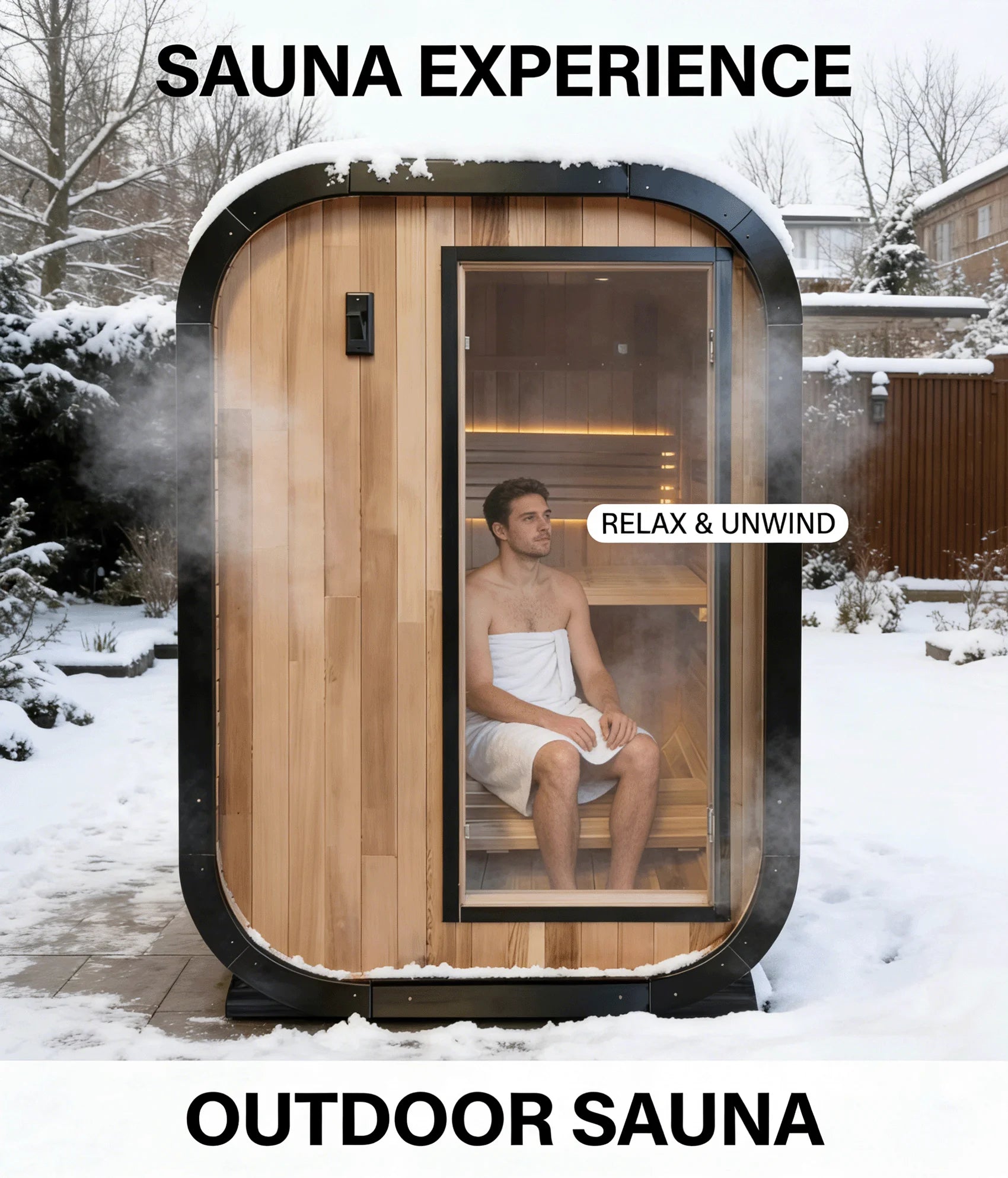 Factory Customized Outdoor Panoramic Sauna Room Round Steam Room Anti Corrosion Anti Cracking Durable Heating Home Spa Sauna
