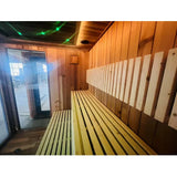 High Quality Outdoor Modern Home Sauna Red Cedar Cube Transom Windows Far Infrared Hemlock Outdoor Modern Home Sauna