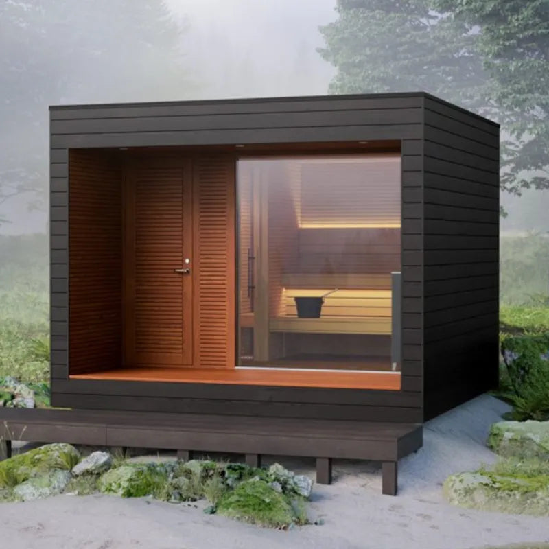 2-6 Person Outdoor Traditional Smart Sauna Factory Sauna Steam Shower Room