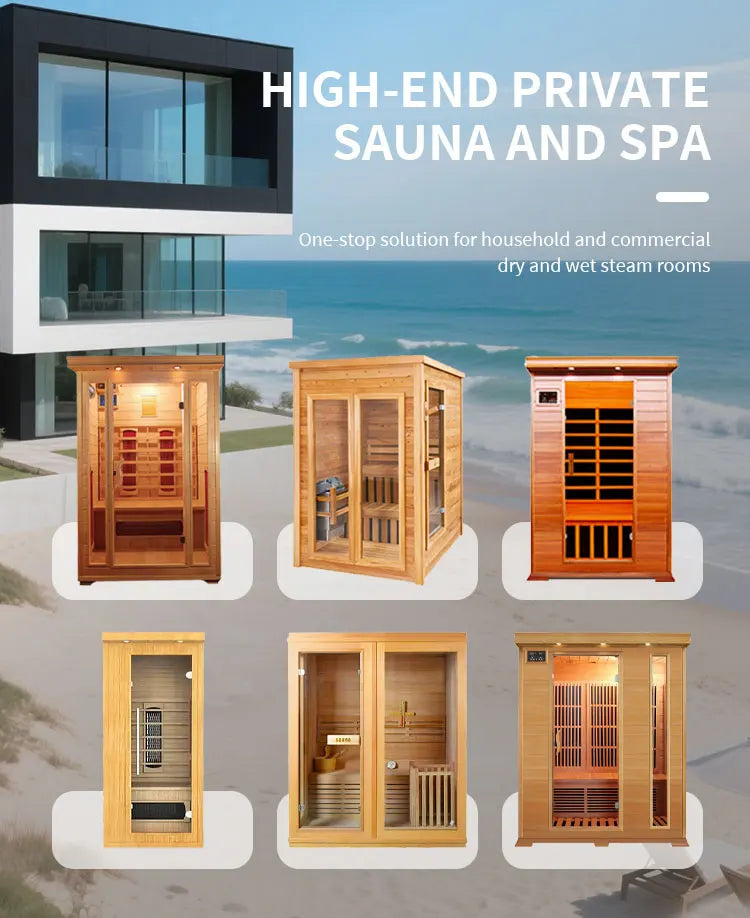 Outdoor Sauna Rest Area Wooden House Prefabricated Cedar Square Sauna Room