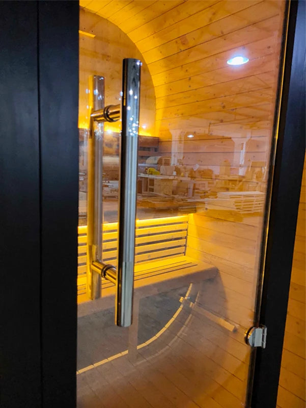 Modern Outdoor Steam Sauna Room Solid Wood Spruce/Red Cedar Cube Sauna 4-6 People Suitable for Villa Garden