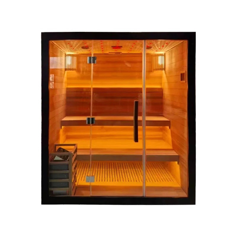 Outdoor Sauna Rest Area Wooden House Prefabricated Cedar Square Sauna Room