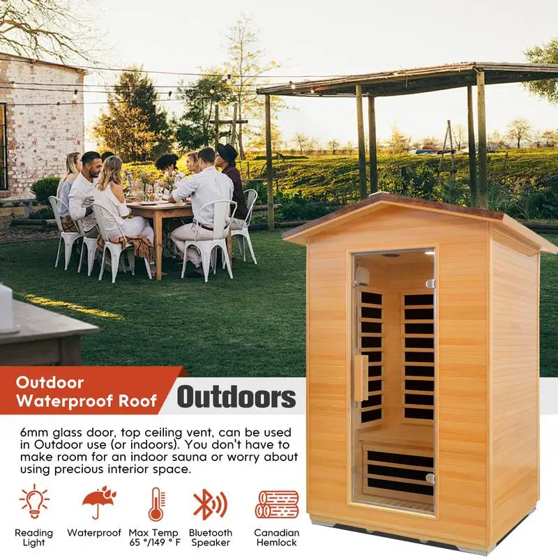 Double Outdoor Sauna Room in Abies Wood