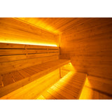 Large Size Morden Outdoor Wooden Sauna With Locker Room Outdoor Sauna with Panoramic Glass 6-8 People Garden Spa Sauna