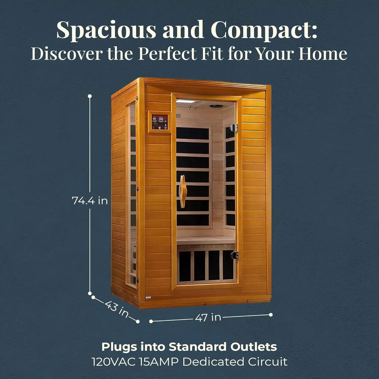 2-Person Low EMF FAR Infrared Sauna with Red Light Therapy & Bluetooth Speakers | Personal Indoor Dry Heat Sauna for