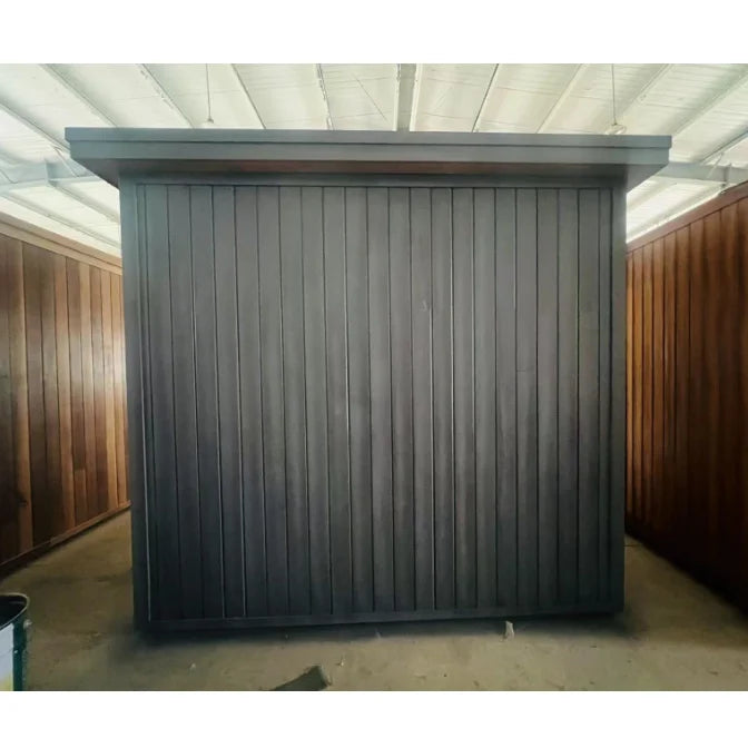 High Quality Outdoor Modern Home Sauna Red Cedar Cube Transom Windows Far Infrared Hemlock Outdoor Modern Home Sauna