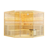 HELIUS New Recommended Indoor Large Size Steam Room Luxury Family Steam Sauna Room With Electric Sauna Stove
