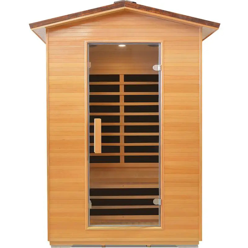 Double Outdoor Sauna Room in Abies Wood