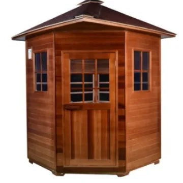 Luxury portable red cedar material outdoor freestanding wooden sauna room at a good price