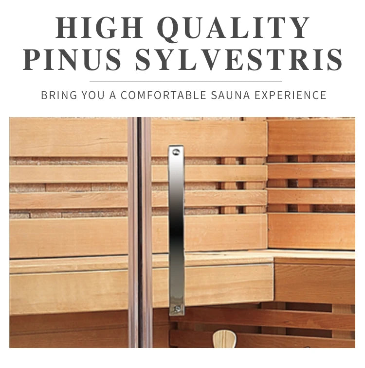 Factory Direct Sale Home Sauna Steam Room Wooden Traditional Dry Sauna Shower Room 4 Person Sauna Room