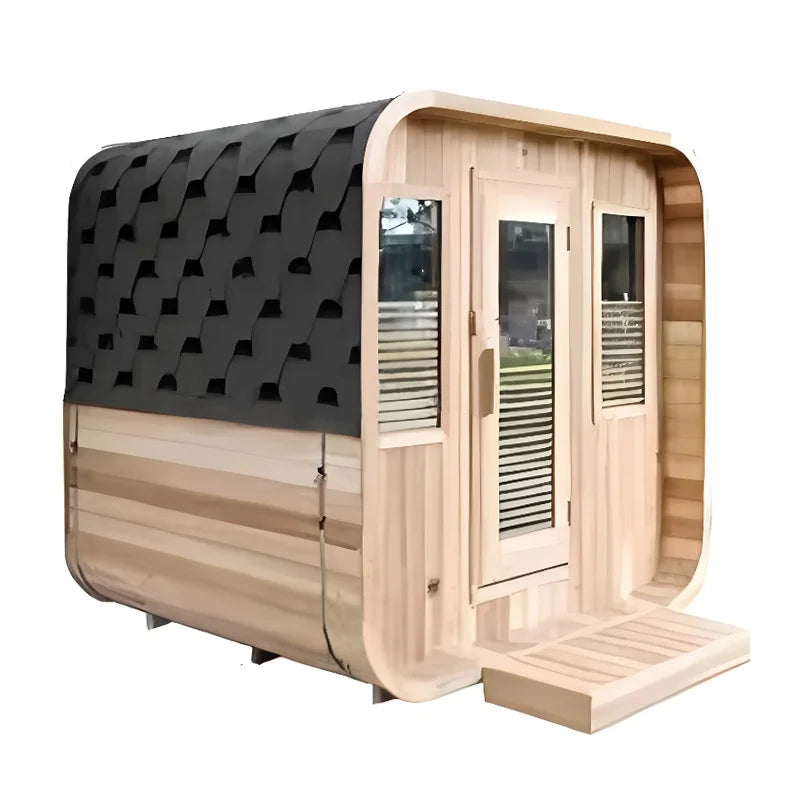 Outdoor Sauna Rest Area Wooden House Prefabricated Cedar Square Sauna Room