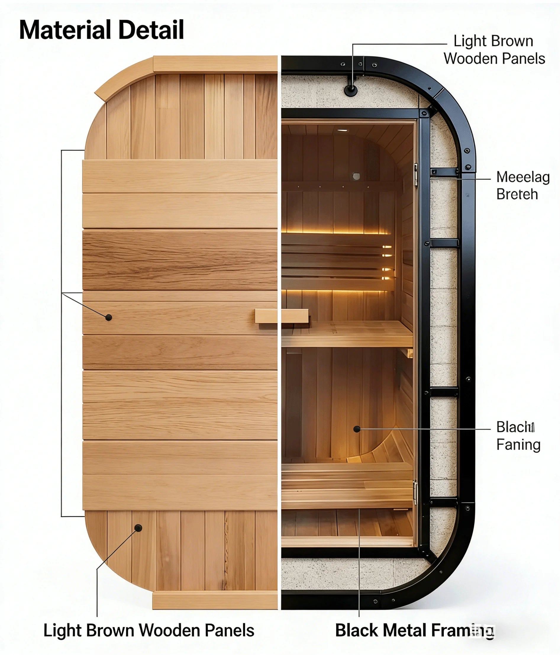 Factory Customized Outdoor Panoramic Sauna Room Round Steam Room Anti Corrosion Anti Cracking Durable Heating Home Spa Sauna
