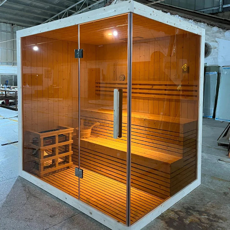 White Pine Traditional Dry Steam Sauna Room — Home & Clubhouse