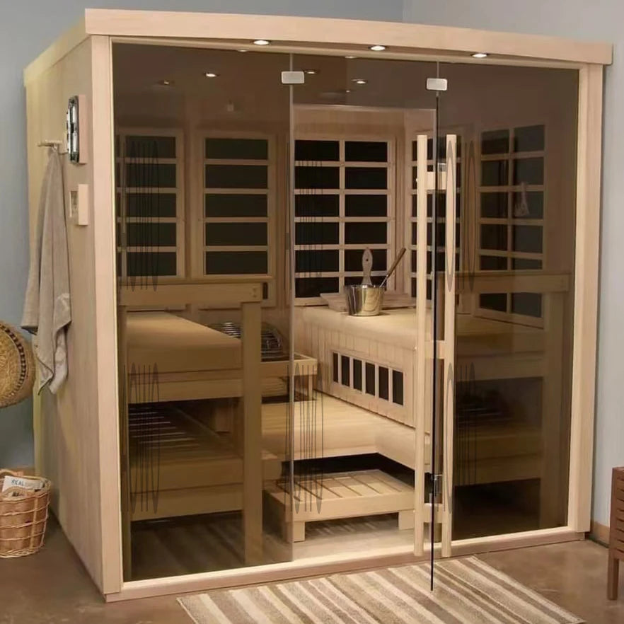 4-Person Outdoor Infrared & Steam Sauna with Salt Therapy — Seaview Design