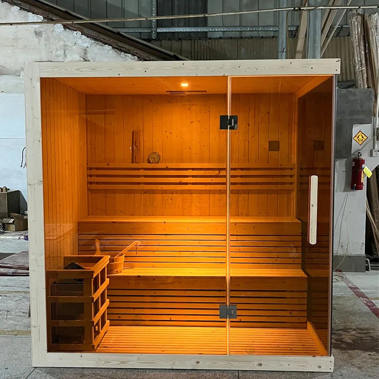 White Pine Traditional Dry Steam Sauna Room — Home & Clubhouse