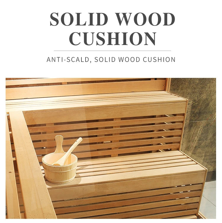 Factory Direct Sale Home Sauna Steam Room Wooden Traditional Dry Sauna Shower Room 4 Person Sauna Room