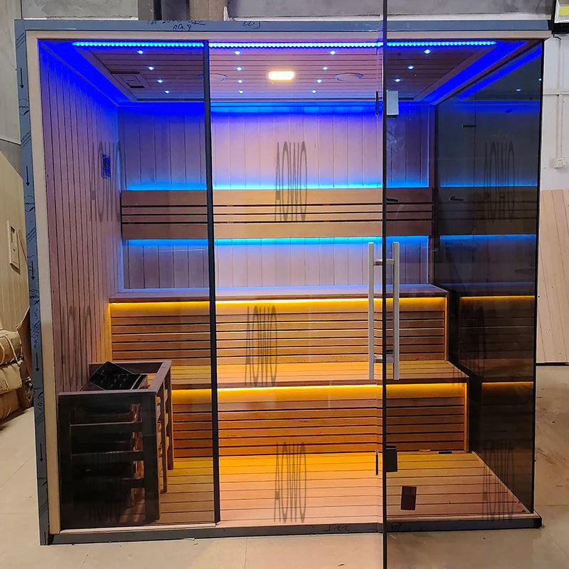 4-Person Outdoor Infrared & Steam Sauna with Salt Therapy — Seaview Design