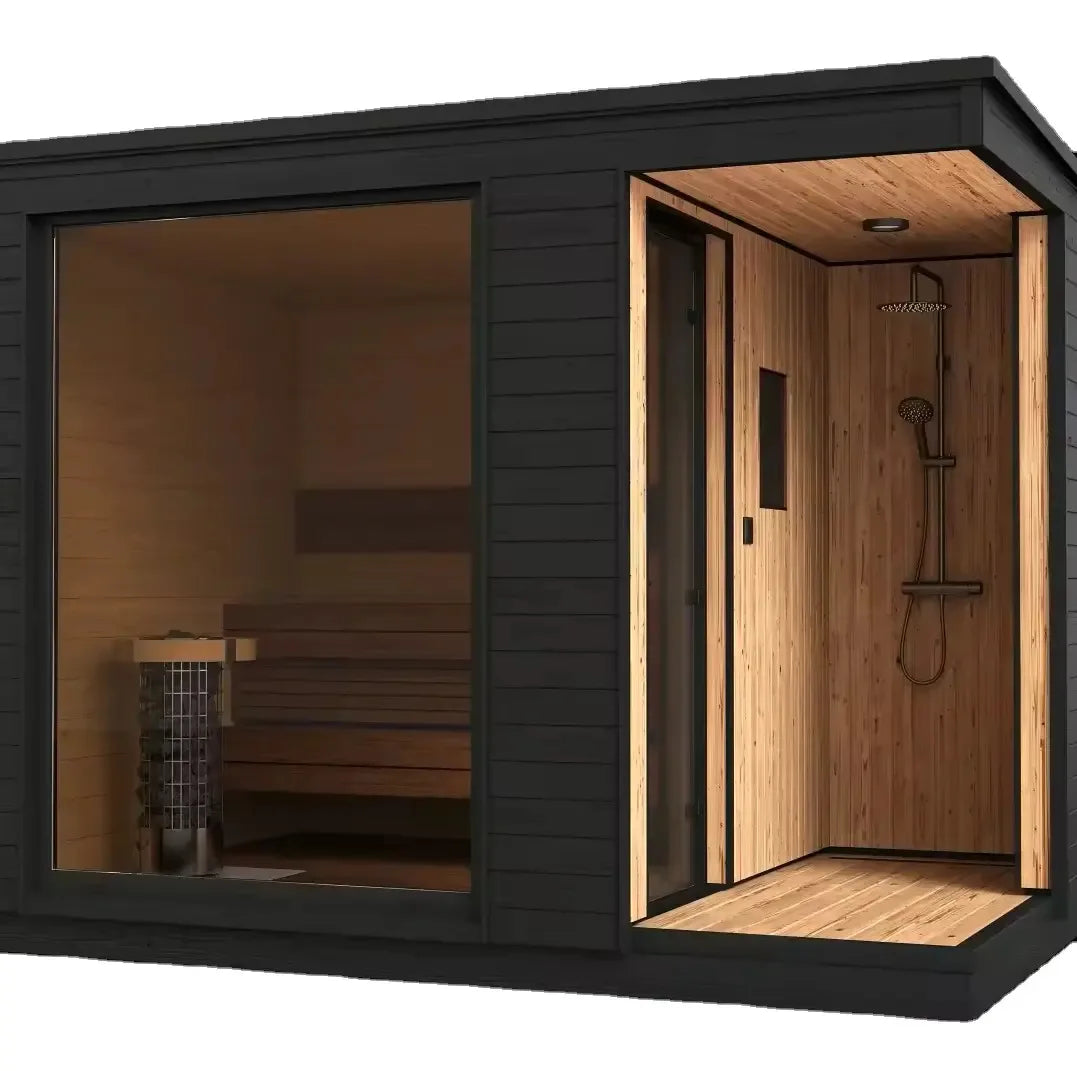 2-6 Person Outdoor Traditional Smart Sauna Factory Sauna Steam Shower Room