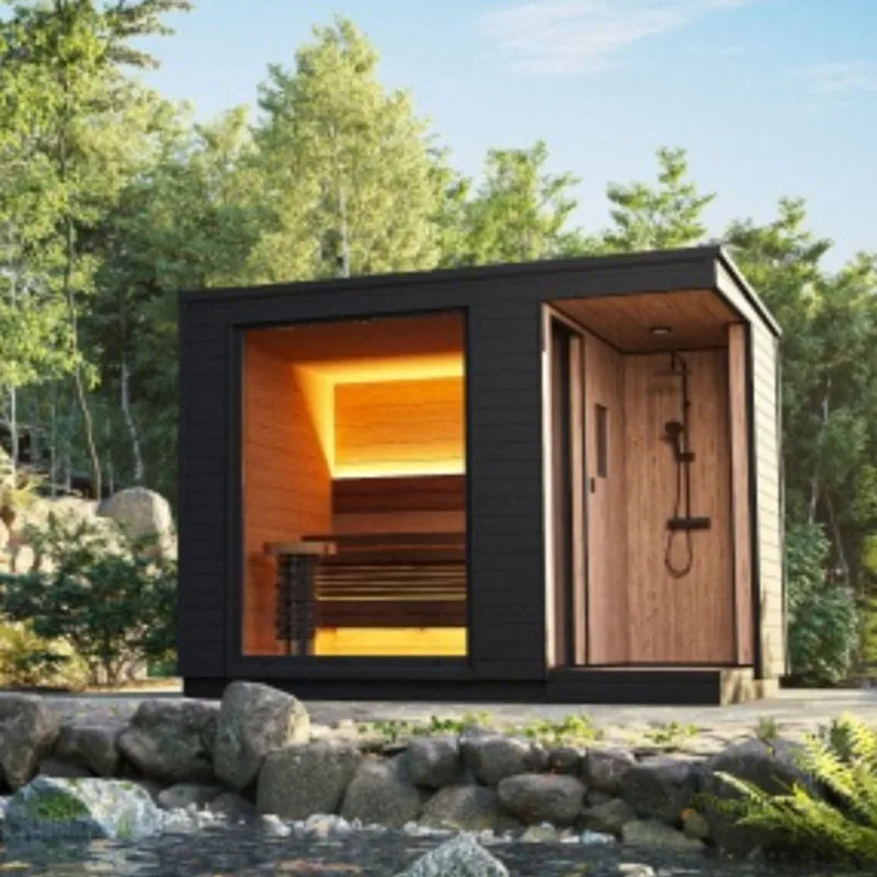 2-6 Person Outdoor Traditional Smart Sauna Factory Sauna Steam Shower Room