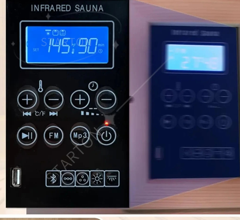 Natural Portable 1 Person Far Infrared Sauna for Home - Low EMF Carbon Fiber Heat with Bluetooth & Chromotherapy