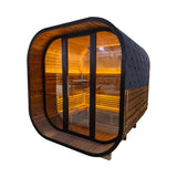 Modern Outdoor Steam Sauna Room Solid Wood Spruce/Red Cedar Cube Sauna 4-6 People Suitable for Villa Garden