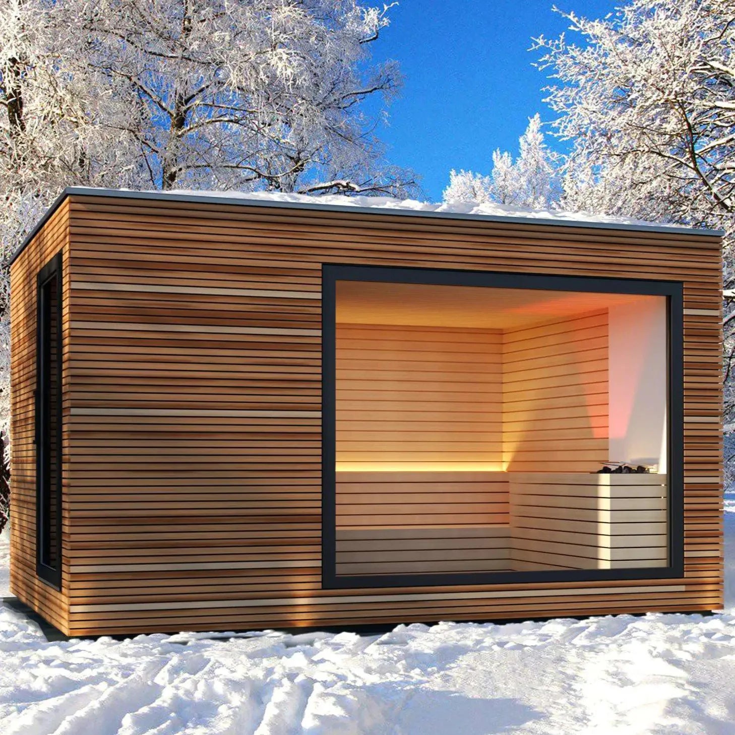 Deluxe outdoor plaza smart steam sauna 4-6 person wet steam