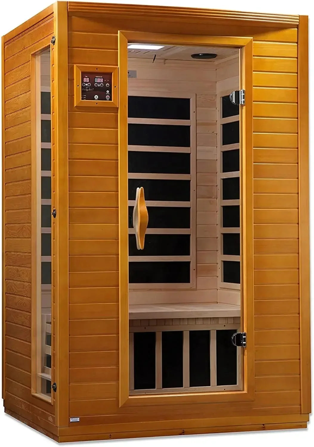 2-Person Low EMF FAR Infrared Sauna with Red Light Therapy & Bluetooth Speakers | Personal Indoor Dry Heat Sauna for