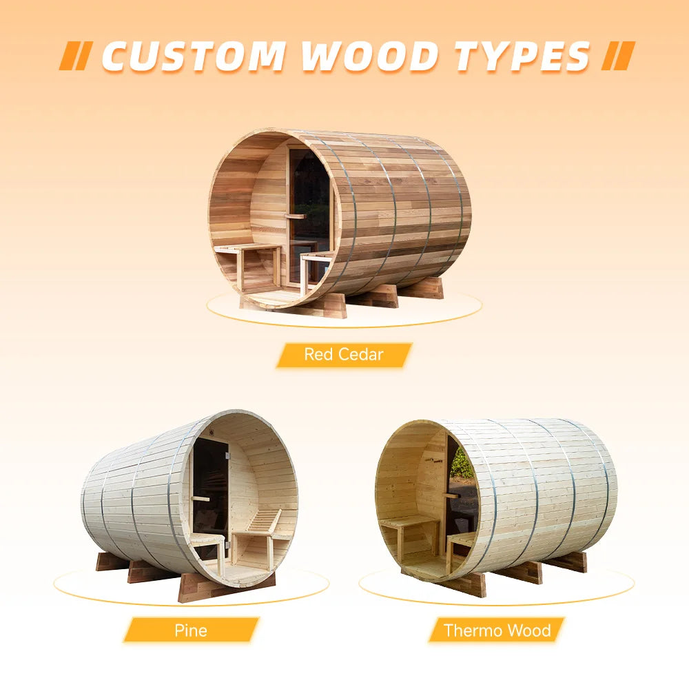 Factory Customized Outdoor Panoramic Sauna Room Round Steam Room Anti Corrosion Anti Cracking Durable Heating Home Spa Sauna