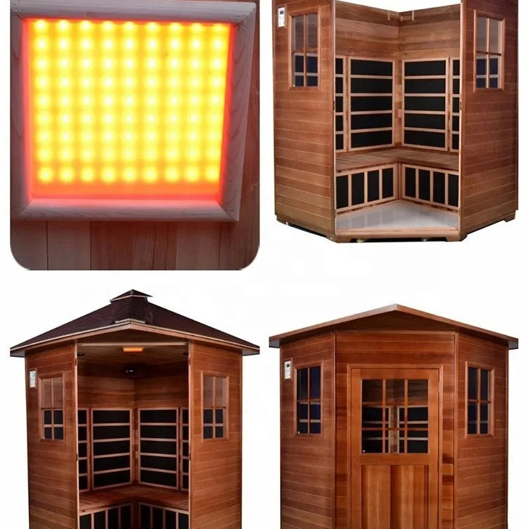 Luxury portable red cedar material outdoor freestanding wooden sauna room at a good price